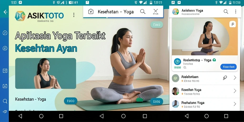 Antarmuka ASIKTOTO menampilkan instruksi yoga yang jelas dan menarik.