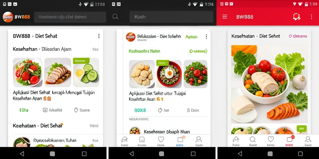 Tampilan antarmuka BW888 untuk Diet Sehat yang menarik dan informatif.