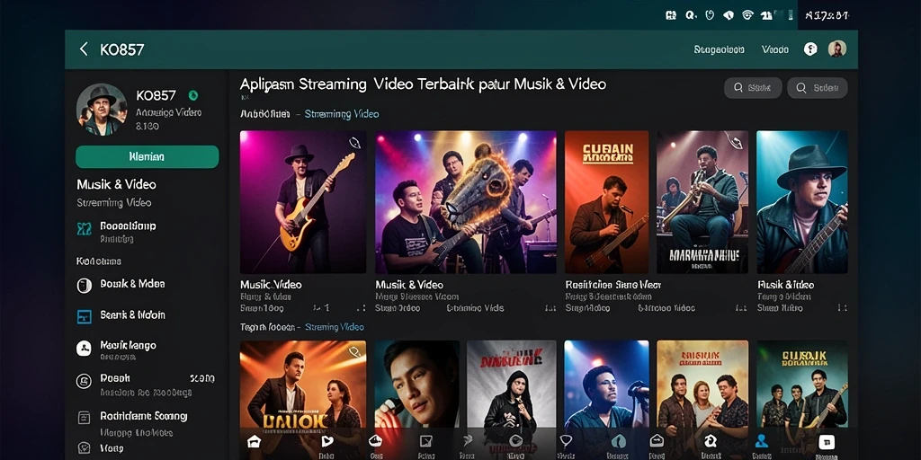 Tampilan antarmuka KO857 yang menarik dan memudahkan streaming video.