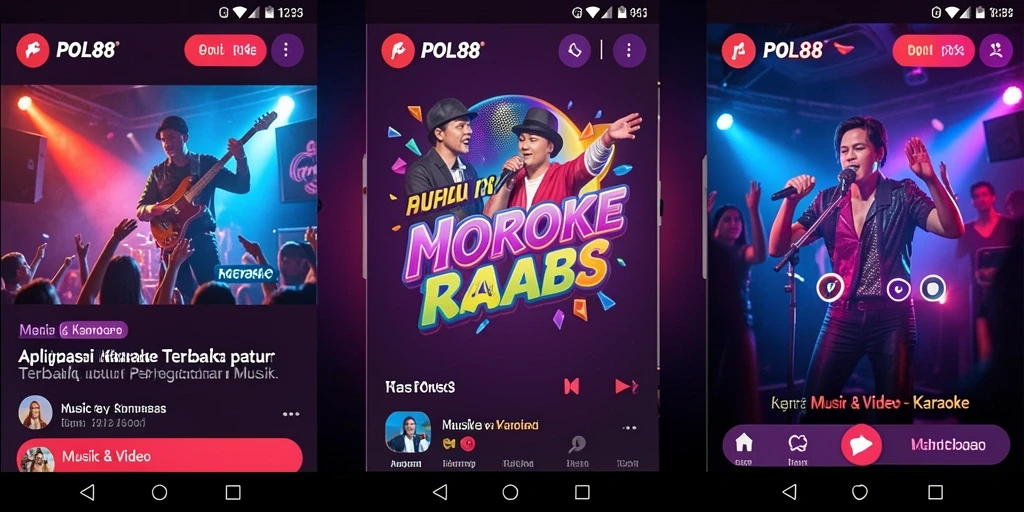 Antarmuka aplikasi Karaoke POL88 yang menarik dan mudah digunakan.