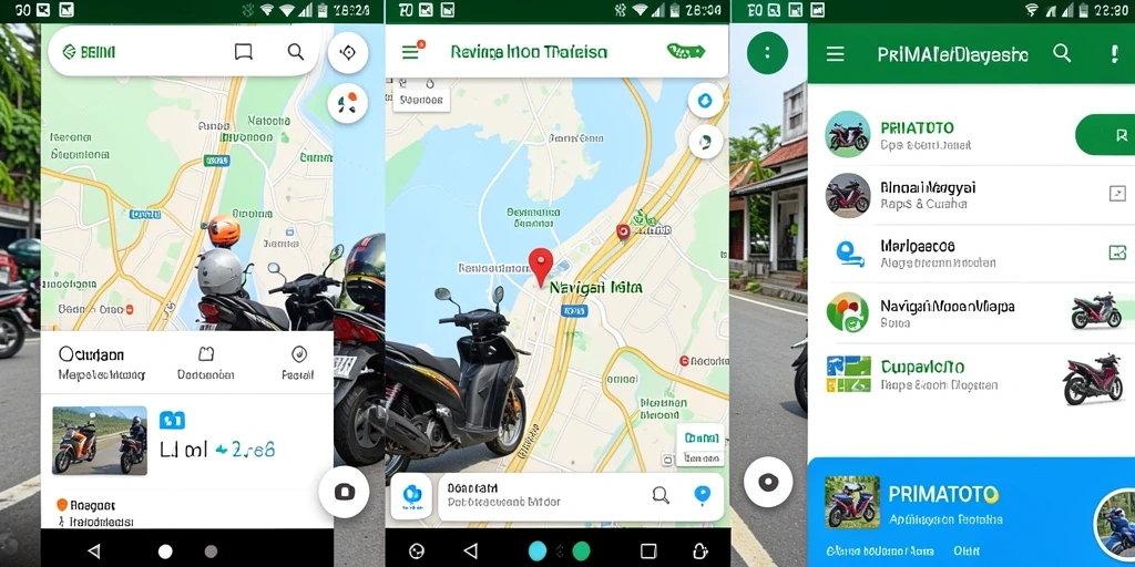 Antarmuka PRIMATOTO menampilkan peta jelas untuk navigasi motor.